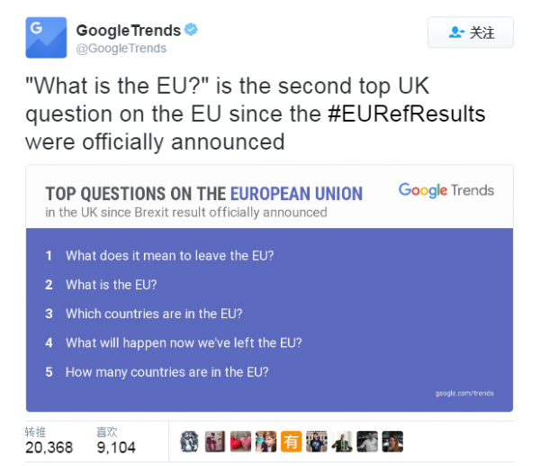 英国公投脱欧后 什么是欧盟成为Google英国
